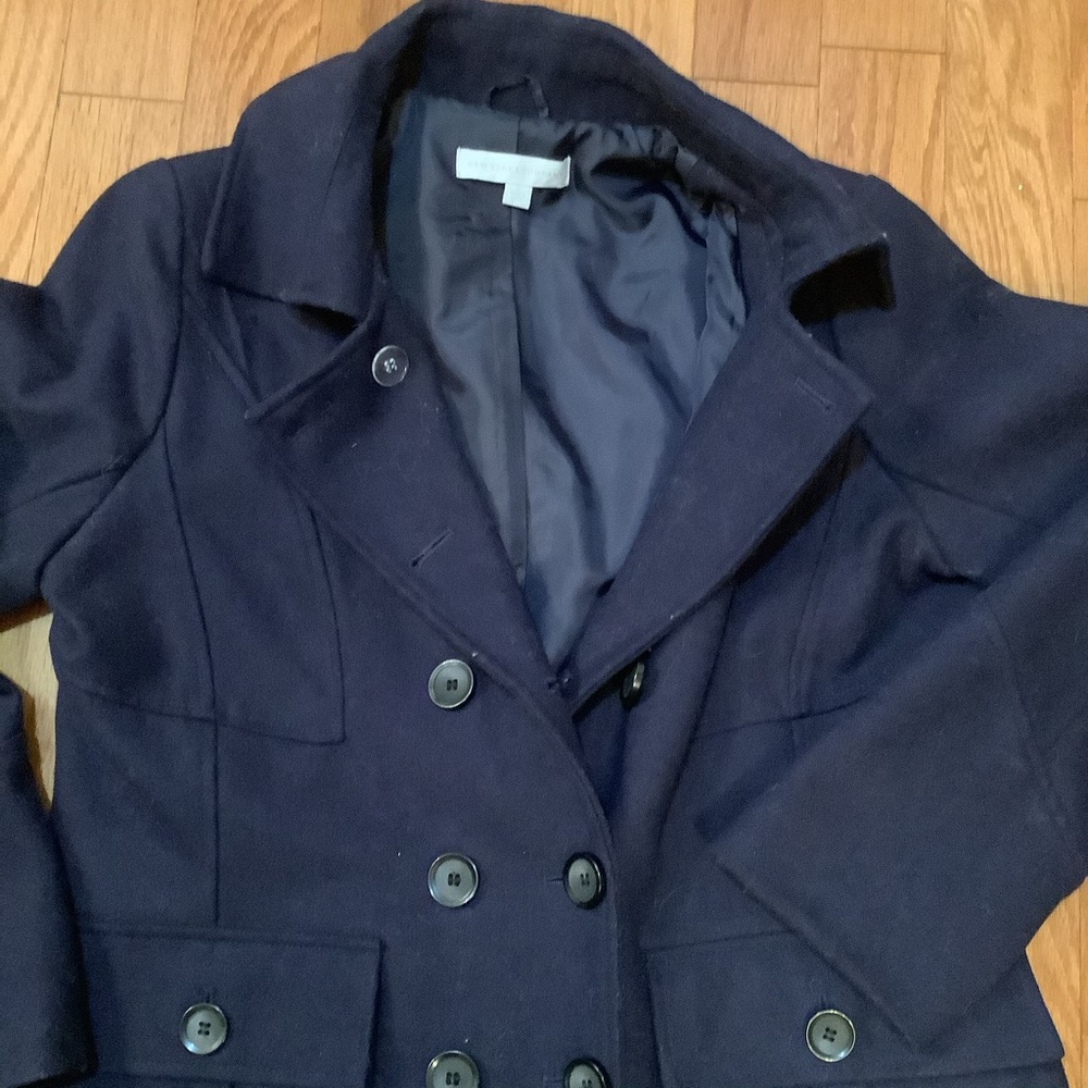 New York & Company Navy Double Breasted Peacoat Jacket - Picture 2 of 4